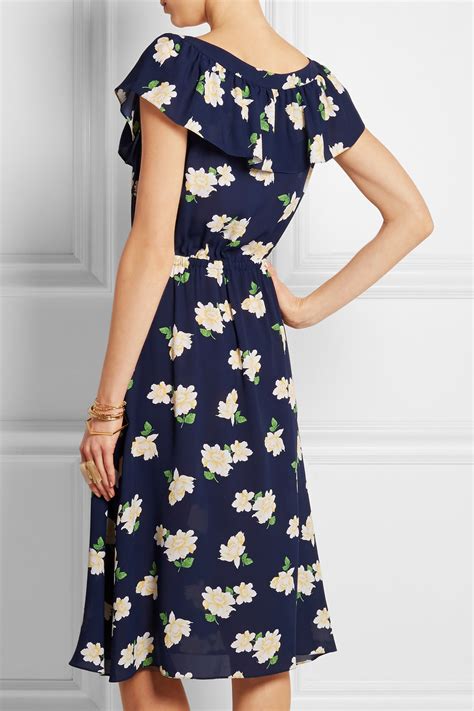 michael kors colection field floral dress blue|Michael Kors runway dresses.